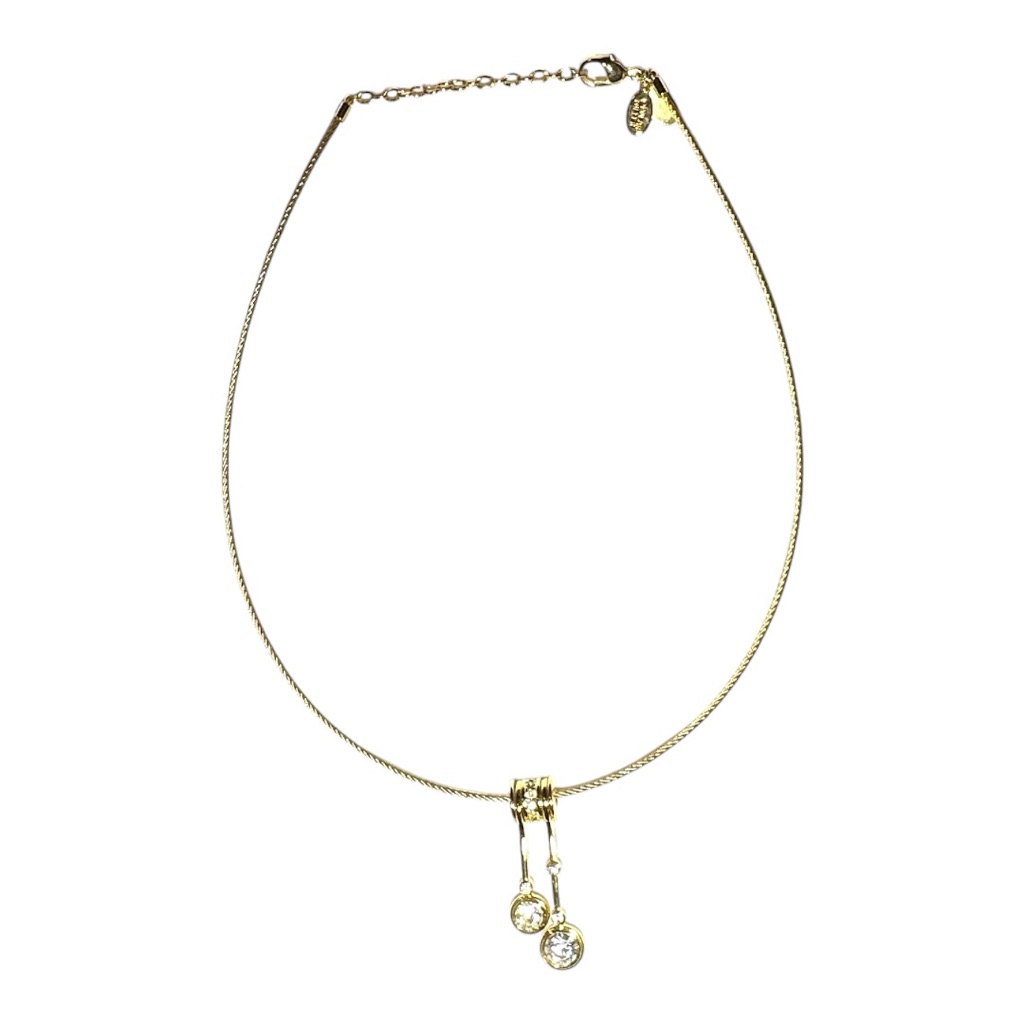 Vtg Nolan Miller Gold-Tone Omega Necklace With Drop Pendants Womens Jewelry 50$